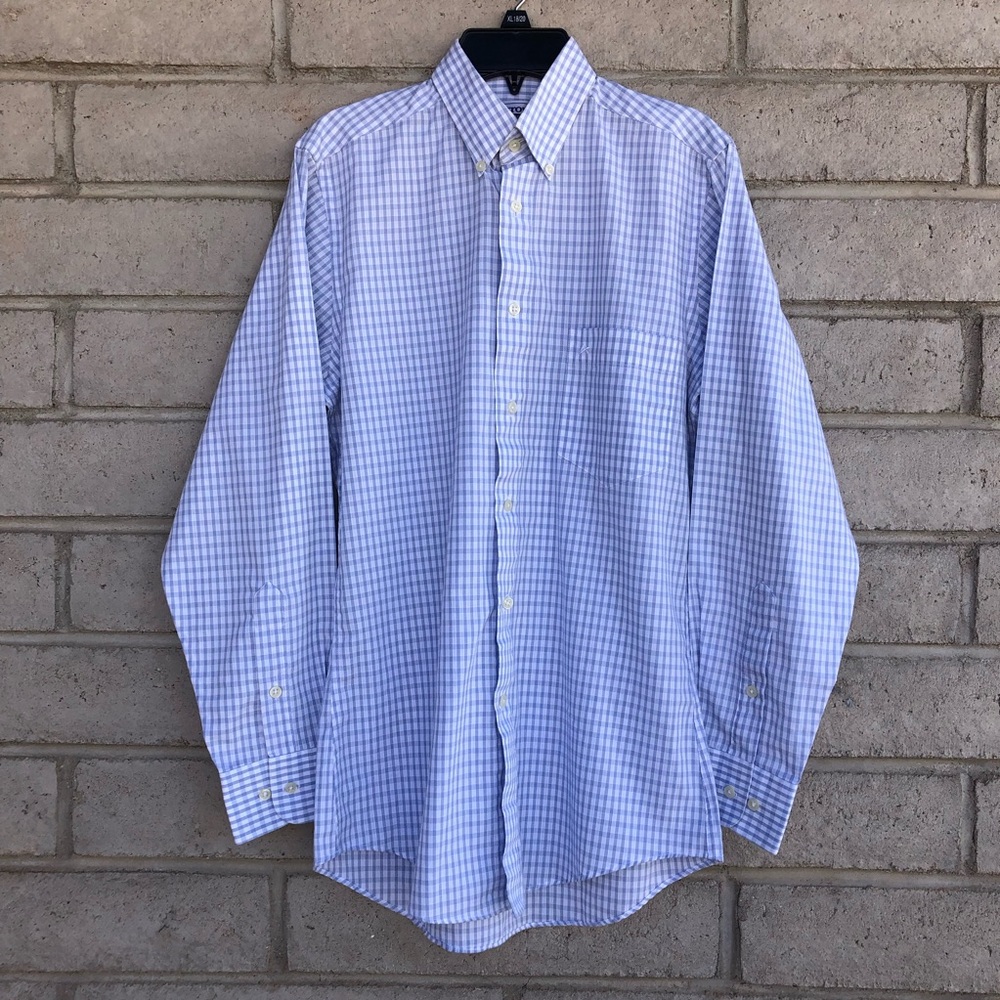 Boy's Arrow Brigade Blue Check Button-Down Dress Shirt